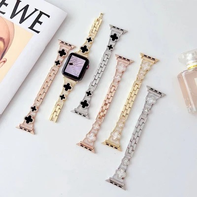 خرید بند اپل واچ استیل زنانه طرح ونکلیف مناسب استفاده روزمره و مجلسی