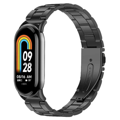 خرید بند سه مهره رولکسی مناسب ساعت هوشمند شیائومی می بند Mi BAND 8 / 9 / 10 استیل با کیفیت