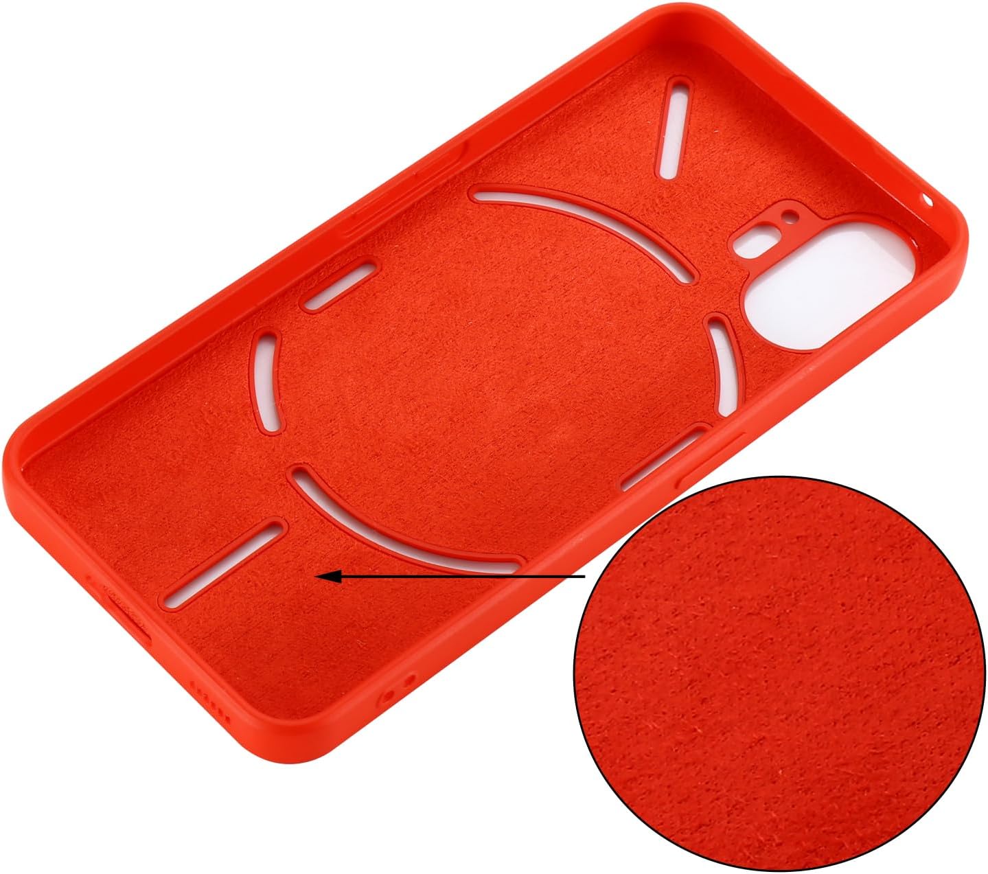 خرید لوازم جانبی ناتینگ /قاب سیلیکونی گوشی موبایل ناتینگ فون یک Nothing Phone 1 داخل موکت دار با کیفیت بالا