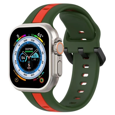 خرید بند سیلیکون پاک کنی خط دار اصل مدل Sic مناسب برای اپل واچ apple wache سایز41(رنگ بندی کامل) از بندچی
