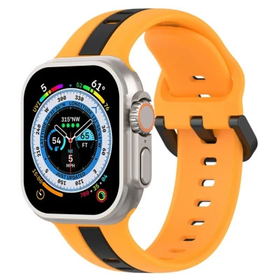خرید بند سیلیکون پاک کنی خط دار اصل مدل Sic مناسب برای اپل واچ apple wache سایز45(رنگ بندی کامل)از بندچی