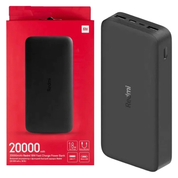 خرید پاوربانک مدل PB200LZM ظرفیت 20000 میلی آمپر ساعت دارای پورت خروجی دوگانه USB_A و پورت ورودی دوگانه USB-C و MicroUSB، جنس بدنه پلاستیک ABS، دارای 3 درگاه خروجی فست شارژ از بندچی