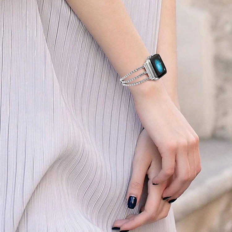 قیمت و خرید بند استیل ضد زنگ اپل واچ زنانه مدل 3Line-Diamond | سایزبندی کامل و قفل محکم از بندچی