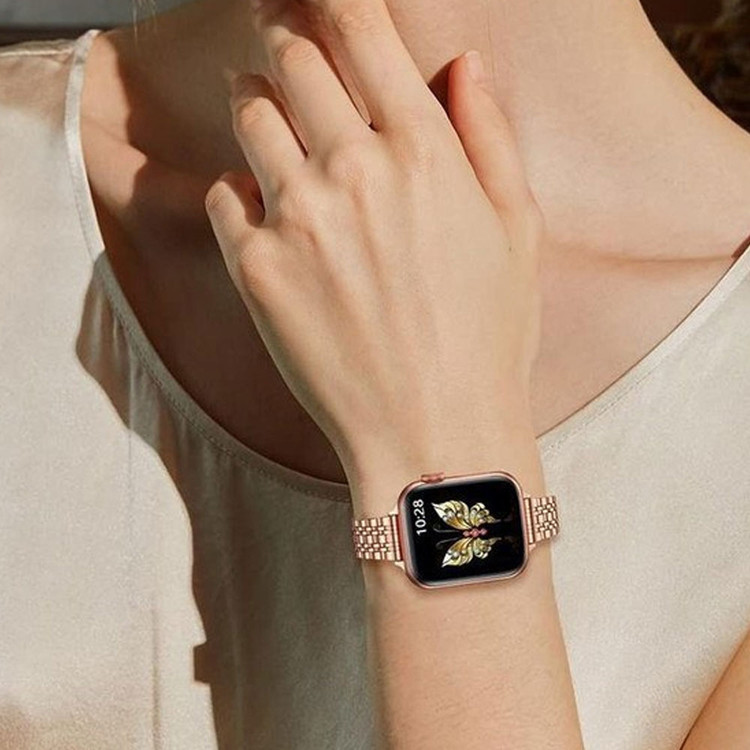 قیمت و خرید بند رولکس ریز زنانه مناسب اپل واچ سری 10 سایز 46 میلی متر Apple Watch seri 10 46 mm از بندچی