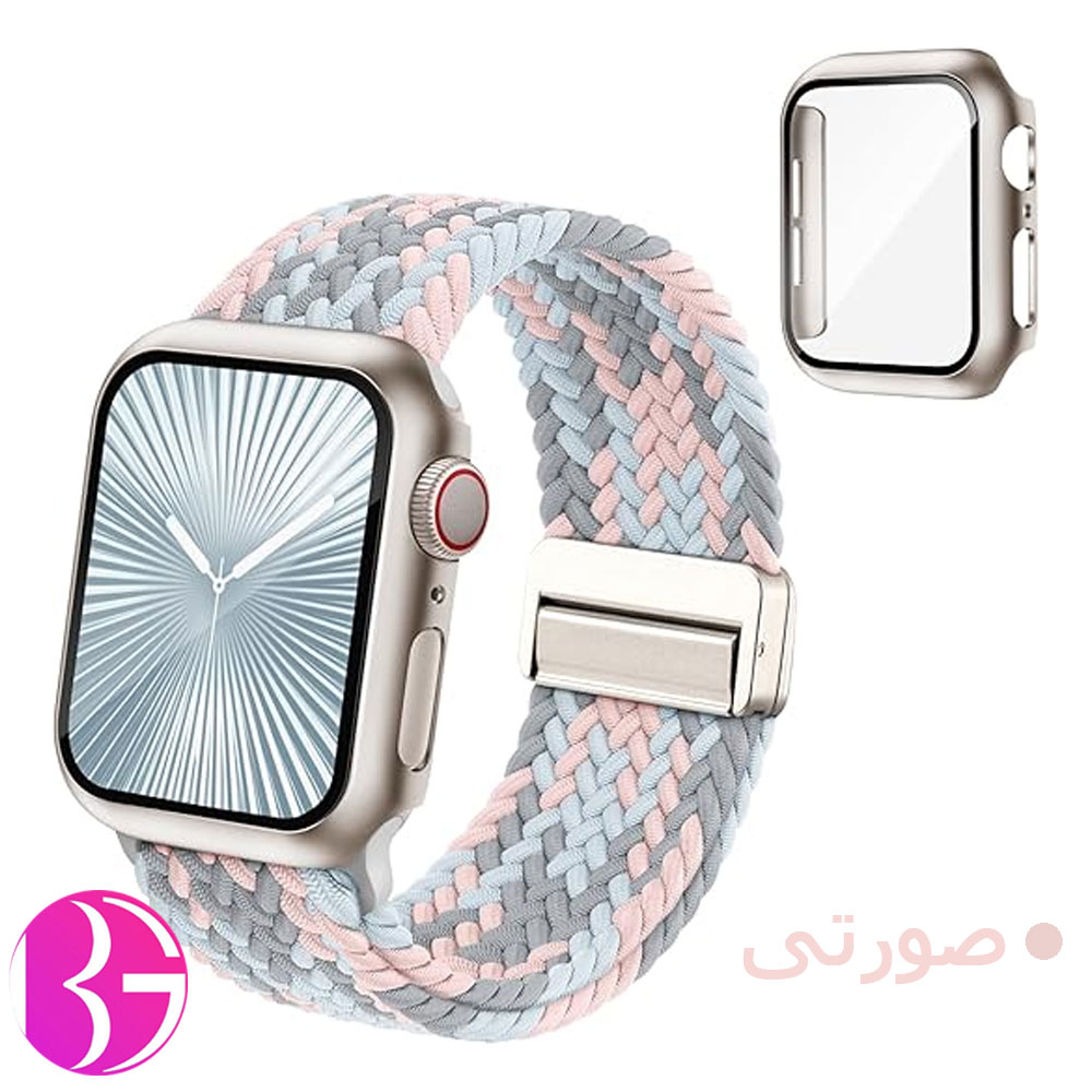 ست بند سولو و گارد گلس دار اپل واچ مناسب سری 11 سایز 44 میلی متری Apple Watch Seri 11 44mm