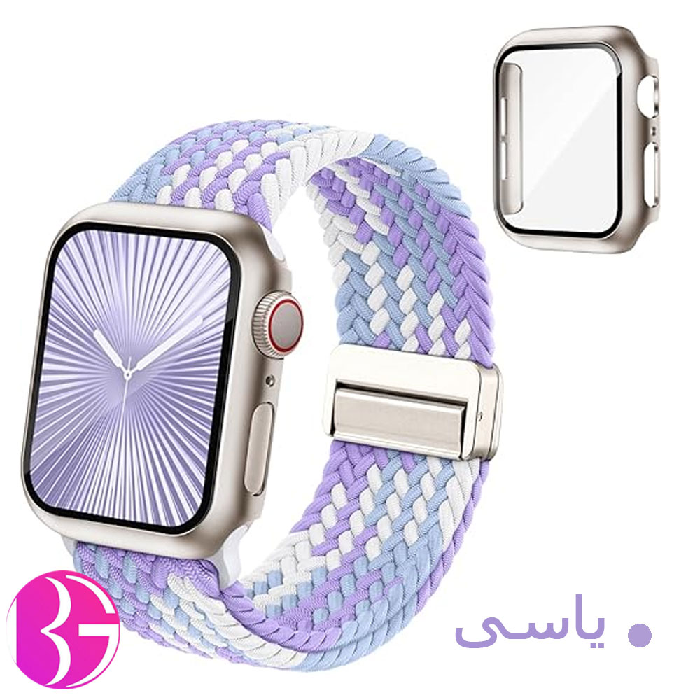 ست بند سولو و گارد گلس دار اپل واچ مناسب سری 10 سایز 40 میلی متری Apple Watch Seri 10 40mm