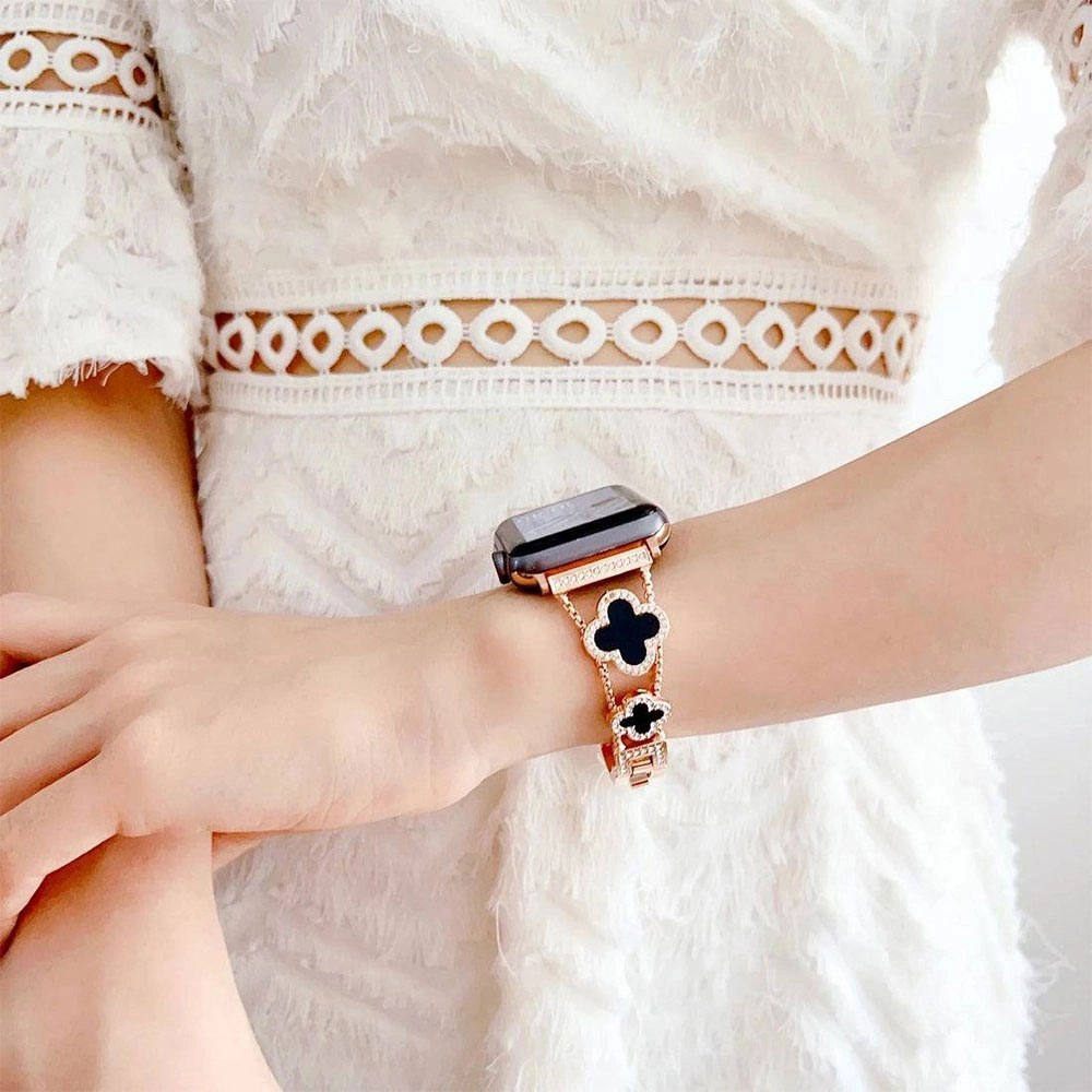 خرید بند اپل واچ زنانه ونکلیف مناسب سری 11 سایز 46 میلیمتری | بند استیل لوکس Apple Watch از بندچی