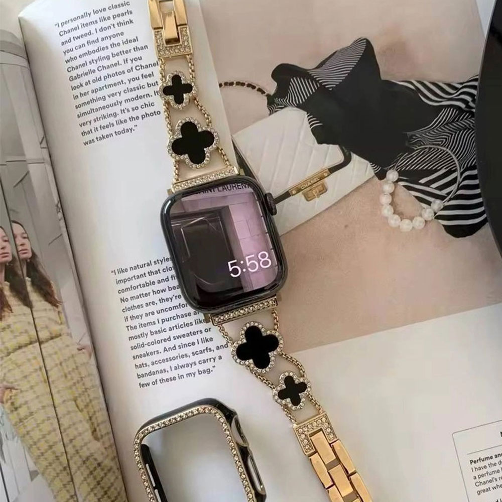 خرید بند اپل واچ زنانه ونکلیف مناسب سری 11 سایز 46 میلیمتری | بند استیل لوکس Apple Watch از بندچی